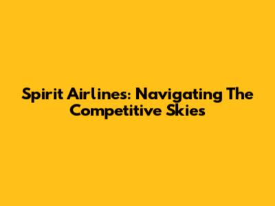 Spirit Airlines: Navigating The Competitive Skies