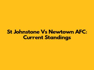 St Johnstone Vs Newtown AFC: Current Standings
