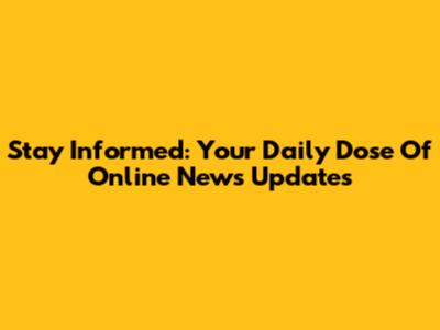 Stay Informed: Your Daily Dose Of Online News Updates