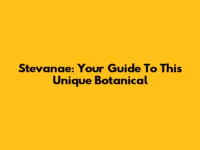 Stevanae: Your Guide To This Unique Botanical
