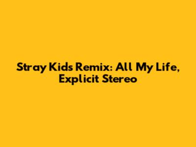 Stray Kids Remix: All My Life, Explicit Stereo