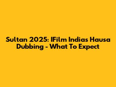 Sultan 2025: IFilm India's Hausa Dubbing - What To Expect