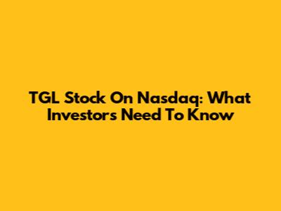 TGL Stock On Nasdaq: What Investors Need To Know