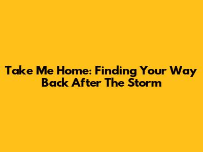 Take Me Home: Finding Your Way Back After The Storm