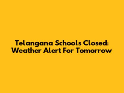 Telangana Schools Closed: Weather Alert For Tomorrow