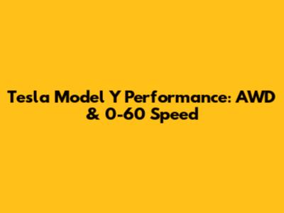 Tesla Model Y Performance: AWD & 0-60 Speed