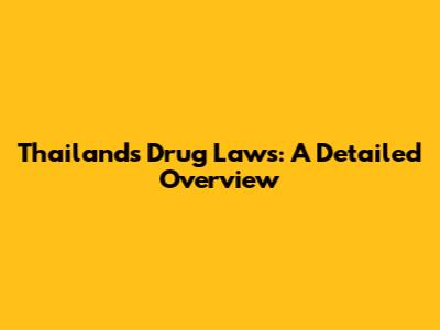 Thailand's Drug Laws: A Detailed Overview