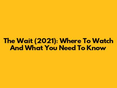 The Wait (2021): Where To Watch And What You Need To Know