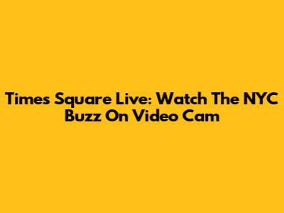 Times Square Live: Watch The NYC Buzz On Video Cam