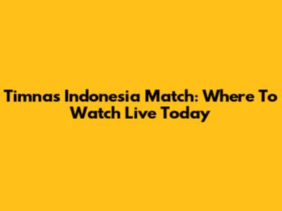 Timnas Indonesia Match: Where To Watch Live Today