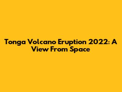 Tonga Volcano Eruption 2022: A View From Space