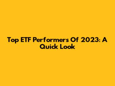 Top ETF Performers Of 2023: A Quick Look
