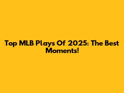 Top MLB Plays Of 2025: The Best Moments!