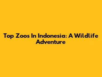 Top Zoos In Indonesia: A Wildlife Adventure