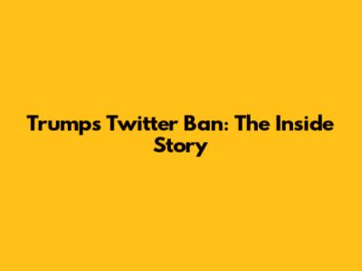 Trump's Twitter Ban: The Inside Story
