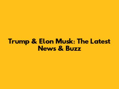 Trump & Elon Musk: The Latest News & Buzz