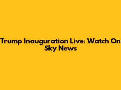Trump Inauguration Live: Watch On Sky News