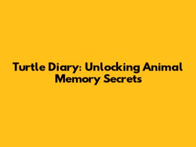 Turtle Diary: Unlocking Animal Memory Secrets