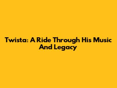 Twista: A Ride Through His Music And Legacy