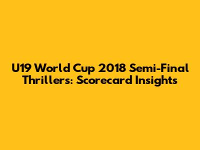 U19 World Cup 2018 Semi-Final Thrillers: Scorecard Insights