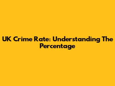 UK Crime Rate: Understanding The Percentage