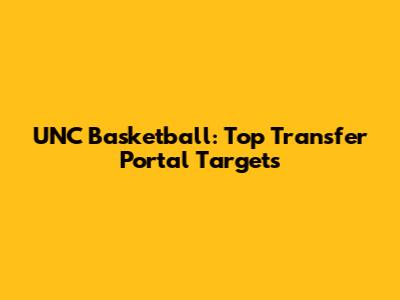 UNC Basketball: Top Transfer Portal Targets