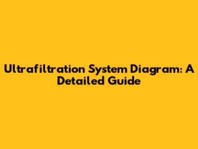 Ultrafiltration System Diagram: A Detailed Guide