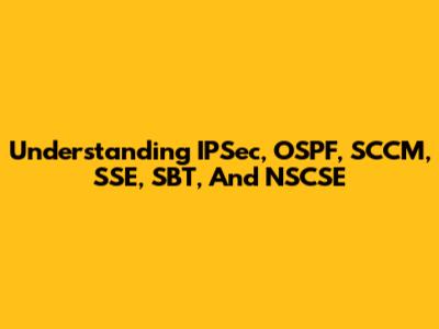 Understanding IPSec, OSPF, SCCM, SSE, SBT, And NSCSE