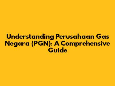 Understanding Perusahaan Gas Negara (PGN): A Comprehensive Guide