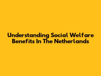 Understanding Social Welfare Benefits In The Netherlands