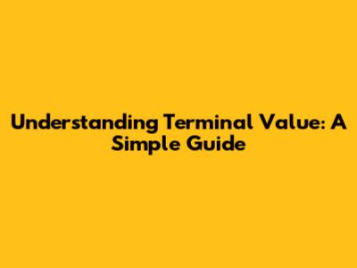 Understanding Terminal Value: A Simple Guide