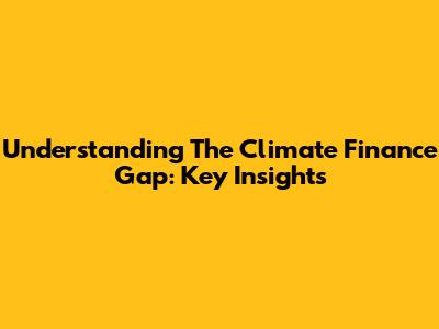 Understanding The Climate Finance Gap: Key Insights