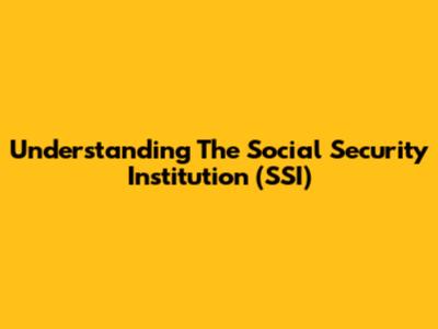 Understanding The Social Security Institution (SSI)