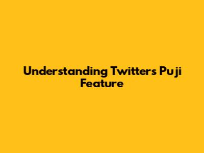 Understanding Twitter's Puji Feature