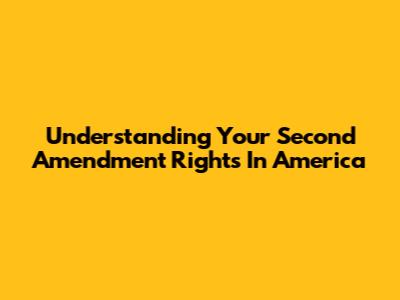 Understanding Your Second Amendment Rights In America