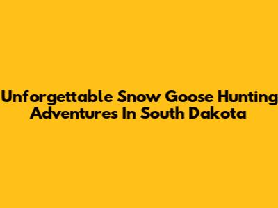Unforgettable Snow Goose Hunting Adventures In South Dakota