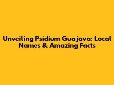 Unveiling Psidium Guajava: Local Names & Amazing Facts
