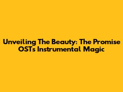 Unveiling The Beauty: The Promise OST's Instrumental Magic