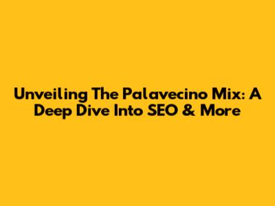 Unveiling The Palavecino Mix: A Deep Dive Into SEO & More