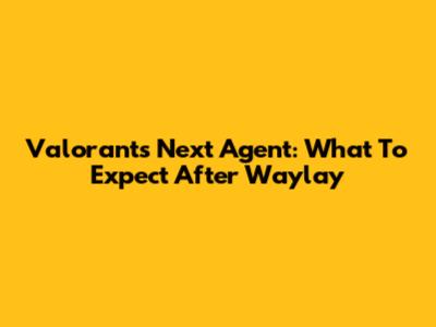 Valorant's Next Agent: What To Expect After Waylay