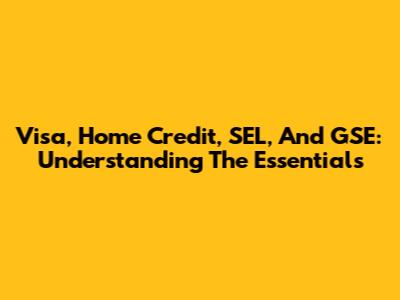 Visa, Home Credit, SEL, And GSE: Understanding The Essentials