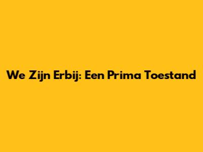 We Zijn Erbij: Een Prima Toestand