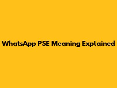 WhatsApp PSE Meaning Explained