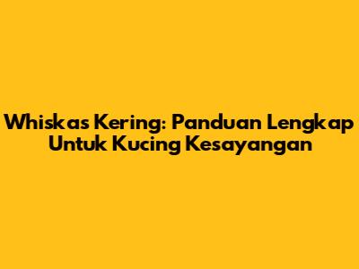 Whiskas Kering: Panduan Lengkap Untuk Kucing Kesayangan