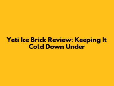 Yeti Ice Brick Review: Keeping It Cold Down Under