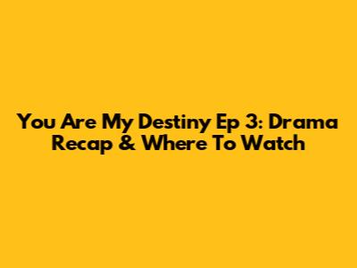 You Are My Destiny Ep 3: Drama Recap & Where To Watch
