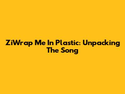 ZiWrap Me In Plastic: Unpacking The Song