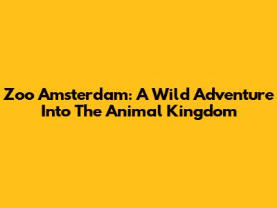 Zoo Amsterdam: A Wild Adventure Into The Animal Kingdom