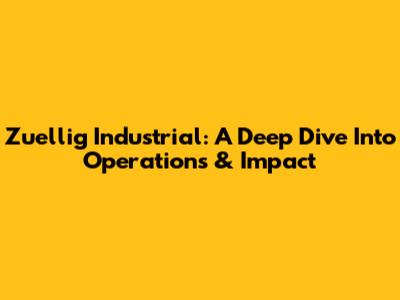 Zuellig Industrial: A Deep Dive Into Operations & Impact